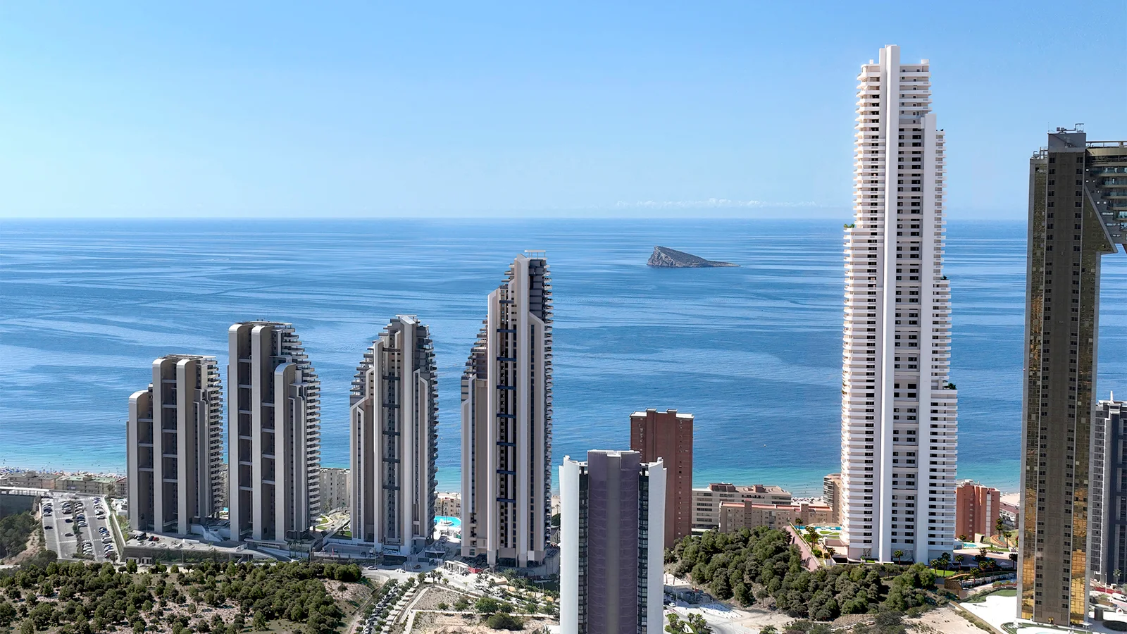 Poniente Beach, Benidorm, Costa Blanca, Spain